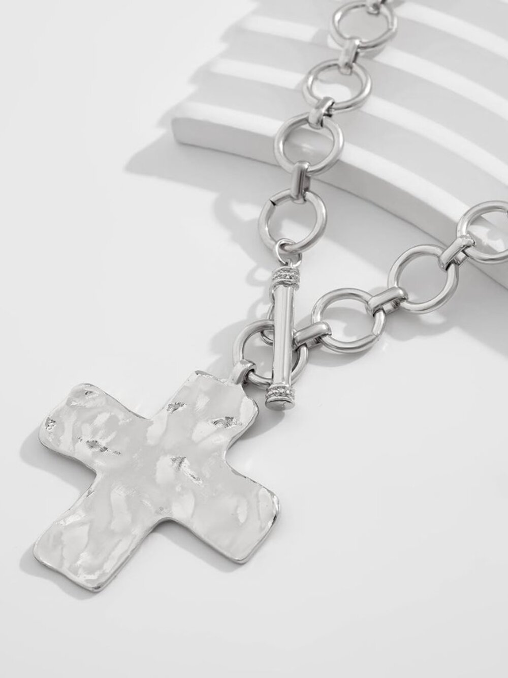 Chunky Cross Necklace for Women Statement Necklace Big Cross Pendant Necklace Ch - Picture 7 of 8